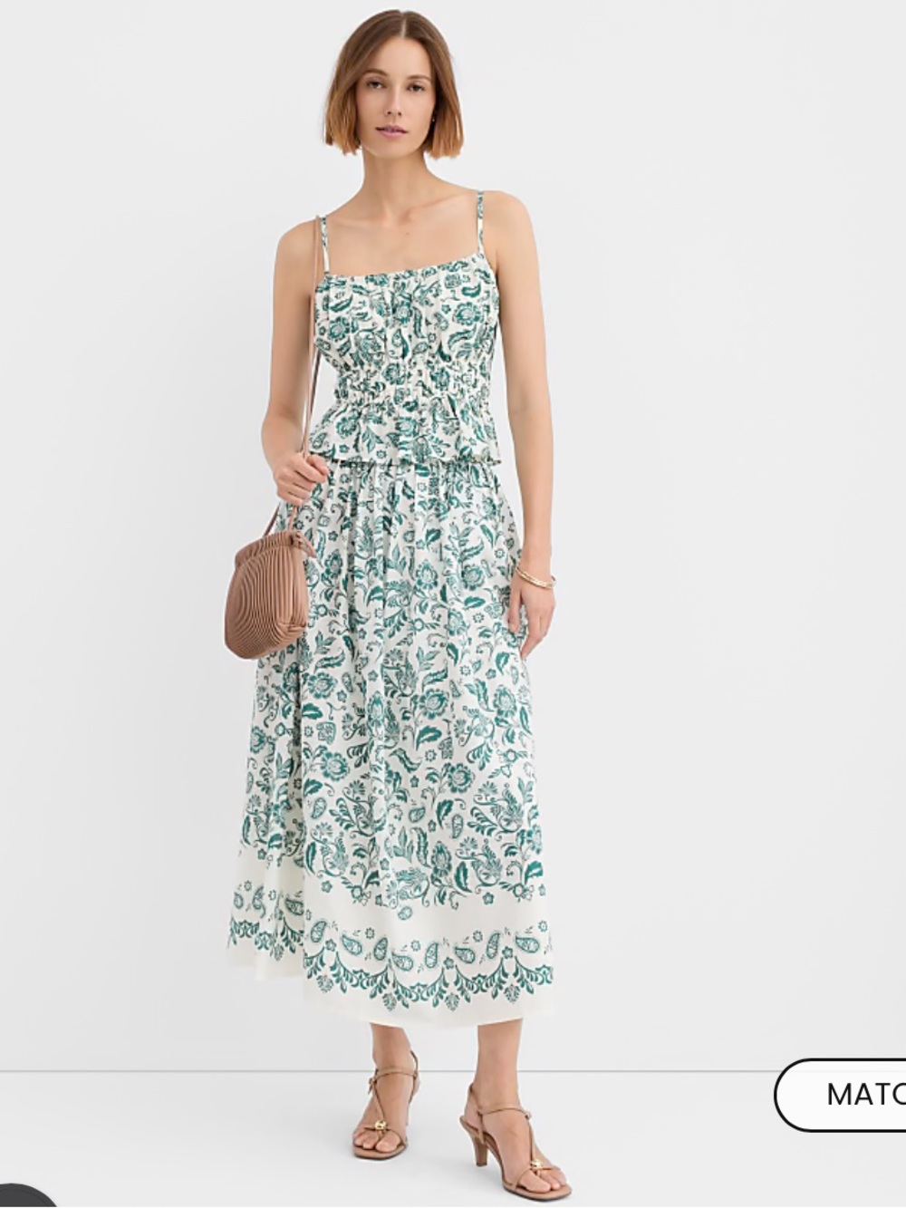 LOFT White and Green Floral Set